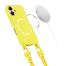 Tech-Protect MagNecklace MagSafe dėklas su dirželiu iPhone 16 - geltonas