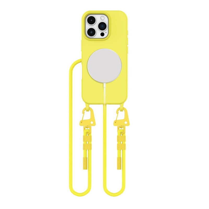 Tech-Protect MagNecklace MagSafe dėklas su dirželiu, skirtas iPhone 16 Pro Max - geltonas