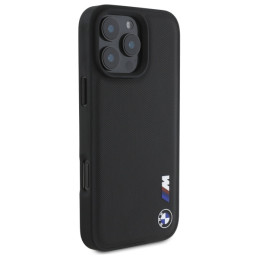 BMW Smooth Rubber Logo dėklas, skirtas iPhone 16 Pro Max - juodas