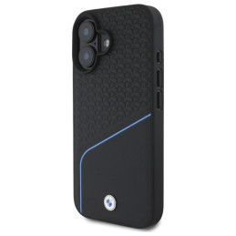 BMW Sign Leather Textured And Line MagSafe dėklas iPhone 16 - juodas
