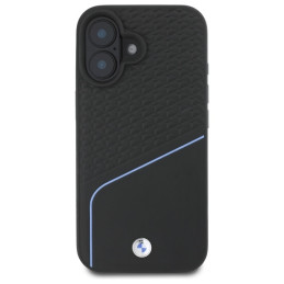BMW Sign Leather Textured And Line MagSafe dėklas iPhone 16 - juodas