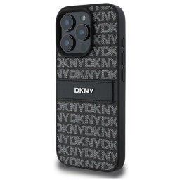 DKNY Texture Pattern Tonal Stripe dėklas iPhone 16 Pro - juodas