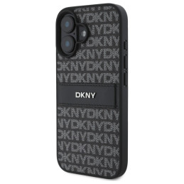 DKNY Texture Pattern Tonal Stripe dėklas iPhone 16 - juodas