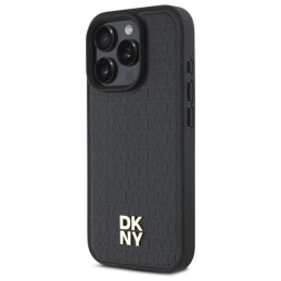 DKNY Repeat Pattern Stack Logo MagSafe dėklas iPhone 16 Pro - juodas