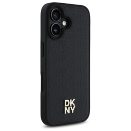 DKNY Repeat Pattern Stack Logo MagSafe iPhone 16 dėklas – juodas