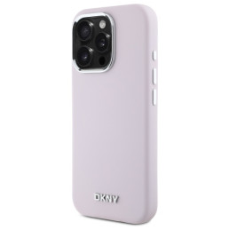 DKNY Liquid Silicone Small Metal Logo MagSafe dėklas iPhone 16 Pro Max - rožinis