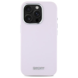 DKNY Liquid Silicone Small Metal Logo MagSafe dėklas iPhone 16 Pro Max - rožinis