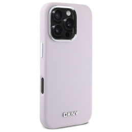 DKNY Liquid Silicone Small Metal Logo MagSafe dėklas iPhone 16 Pro Max - rožinis