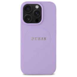 Guess Saffiano MagSafe dėklas iPhone 16 Pro - violetinis
