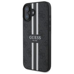Guess 4G Printed Stripes MagSafe dėklas iPhone 16 - juodas