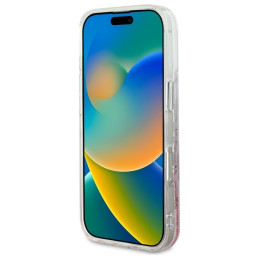 Guess Liquid Glitter Flower MagSafe dėklas iPhone 16 Pro Max - rožinis
