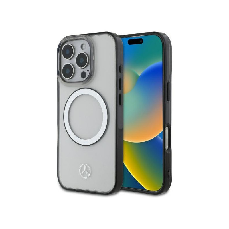 Mercedes Printed logo MagSafe dėklas iPhone 16 Pro - skaidrus