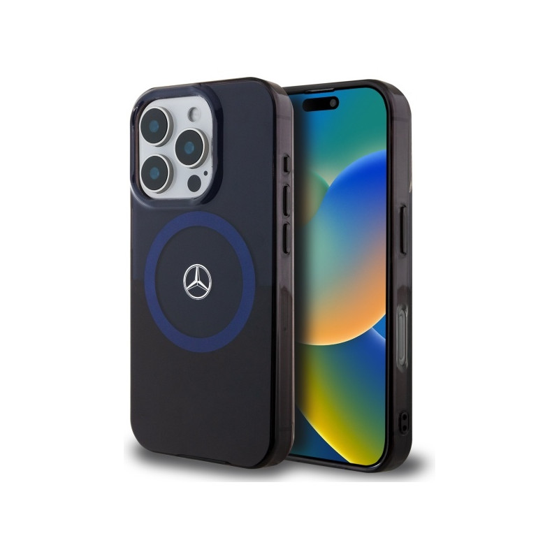 Mercedes MB Double Layer BiColor MagSafe dėklas iPhone 16 Pro Max - mėlynas
