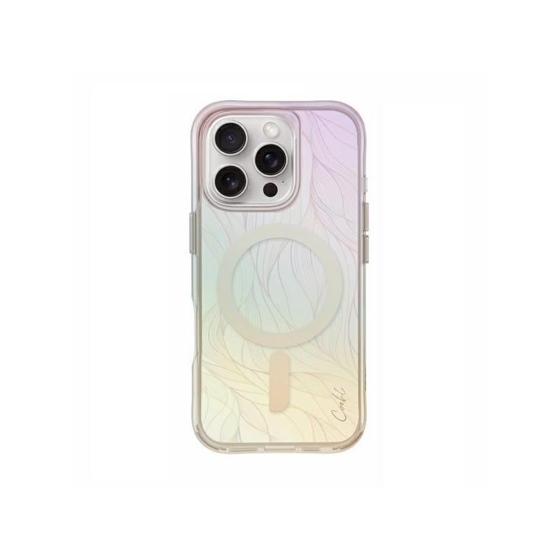 UNIQ Coehl Willow magnetinis įkrovimo dėklas, skirtas iPhone 16 Pro - vaivorykštis