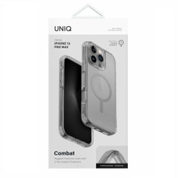 UNIQ Combat Magclick įkrovimo dėklas, skirtas iPhone 16 Pro Max - pilkas