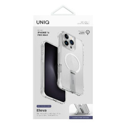 UNIQ Eleva su Vertica Stand dėklu iPhone 16 Pro Max - skaidrus