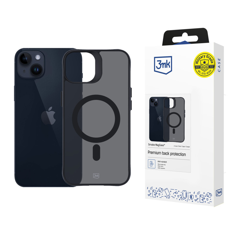 3mk Smoke MagCase dėklas su MagSafe, skirtas iPhone 14 Plus – permatomas