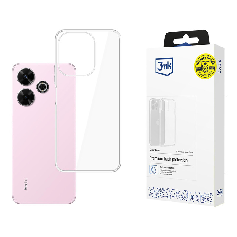 3mk skaidrus dėklas, skirtas Xiaomi Redmi Note 13R 5G / Redmi 13 4G - skaidrus
