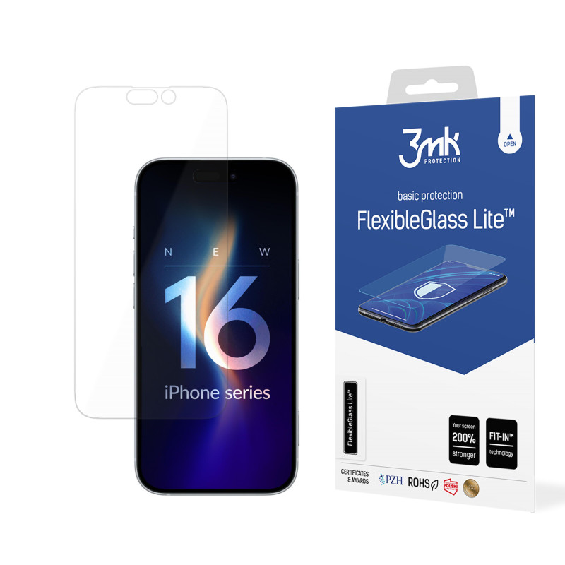 3mk FlexibleGlass Lite grūdintas stiklas, skirtas iPhone 16 Plus