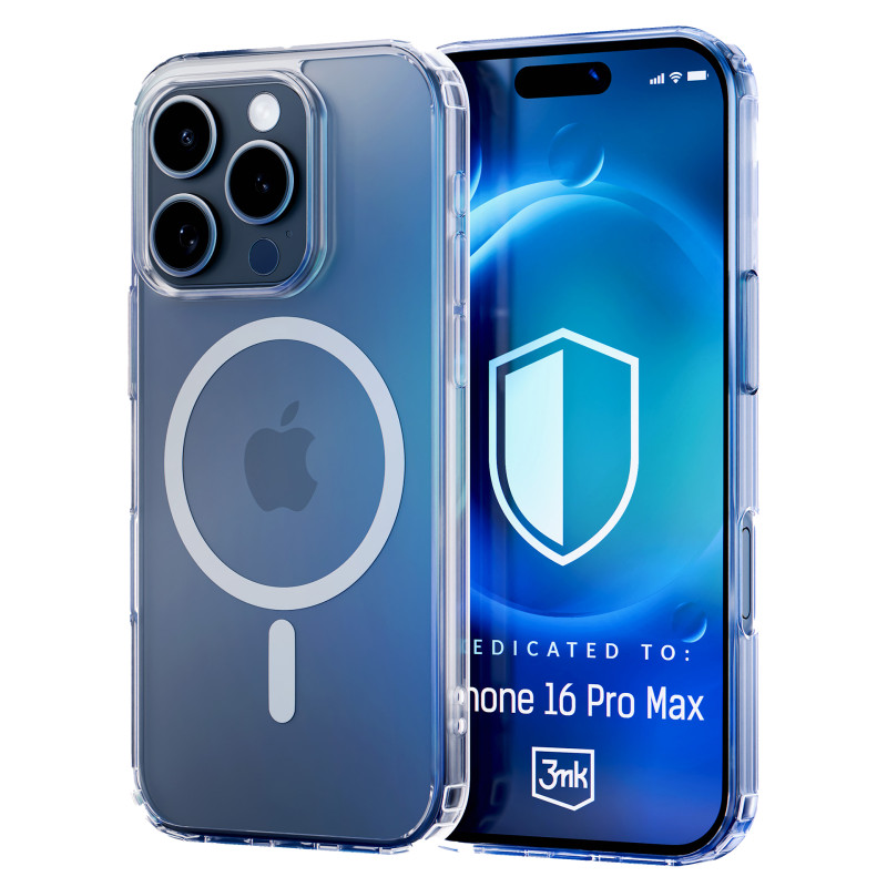 3mk MagCase dėklas su MagSafe iPhone 16 Pro Max - skaidrus