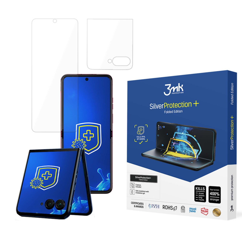 Antibakterinė apsauginė plėvelė 3mk SilverProtection+ sulankstyta versija, skirta Motorola Razr 50 Ultra