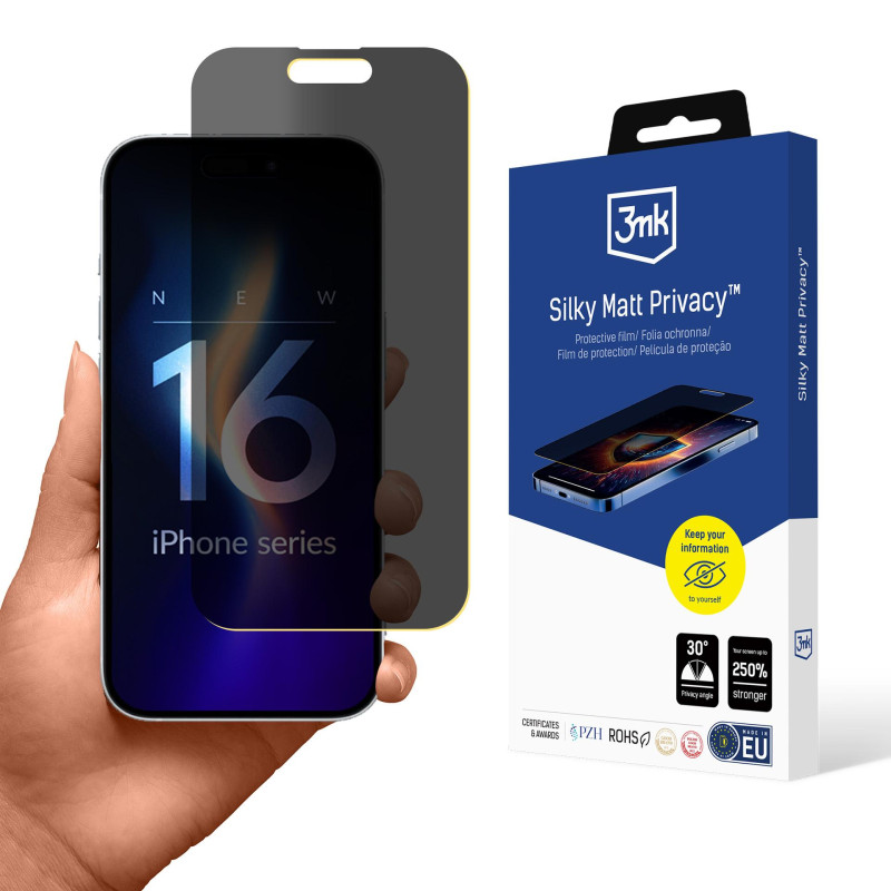 3mk Silky Matt Privatumo folija, skirta iPhone 16 Pro