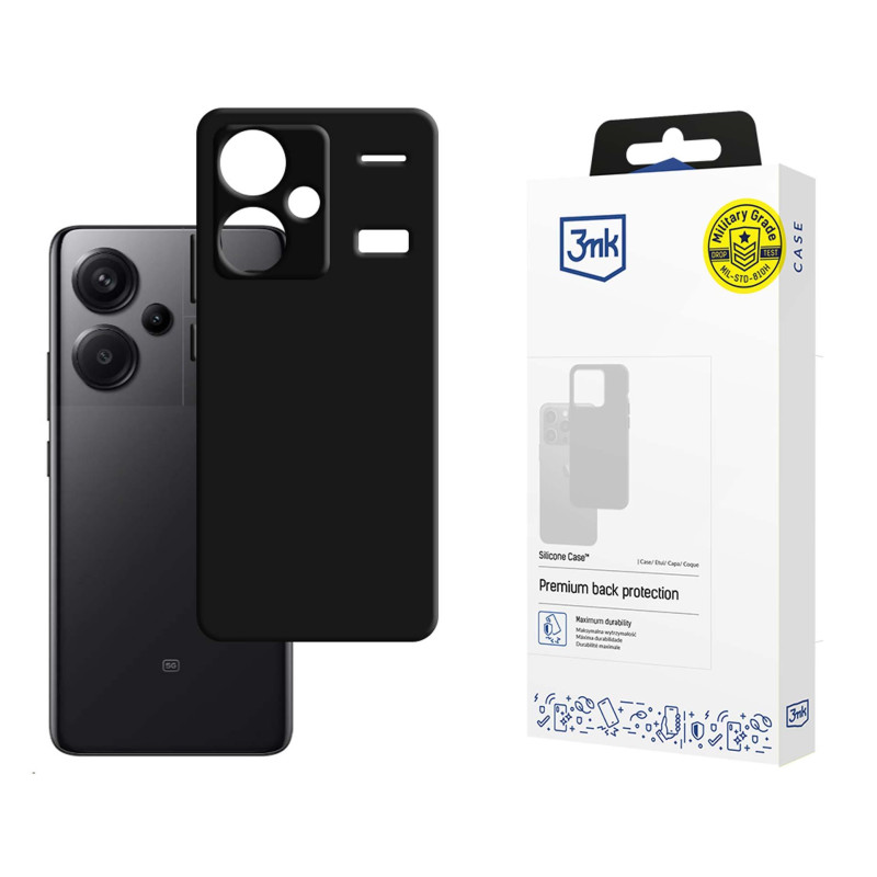 3mk silikoninis dėklas, skirtas Xiaomi Redmi Note 13 Pro+ - juodas