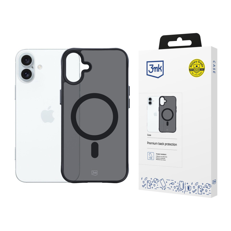 3mk Smoke MagCase dėklas su MagSafe iPhone 16 Plus - permatomas