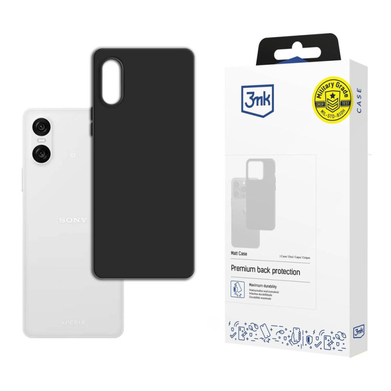 3mk matinis dėklas, skirtas Sony Xperia 10 VI – juodas