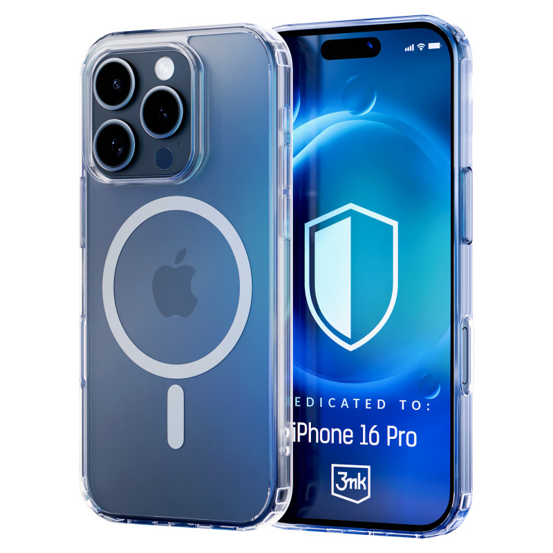 3mk MagCase dėklas su MagSafe iPhone 16 Pro - skaidrus