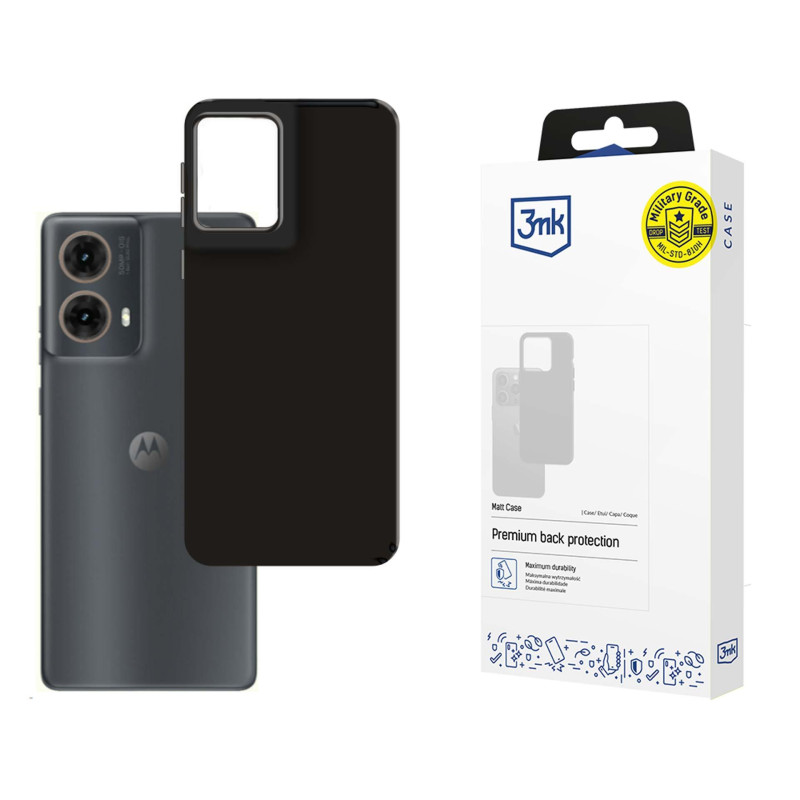 3mk matinis dėklas, skirtas Motorola Moto G85 – juodas