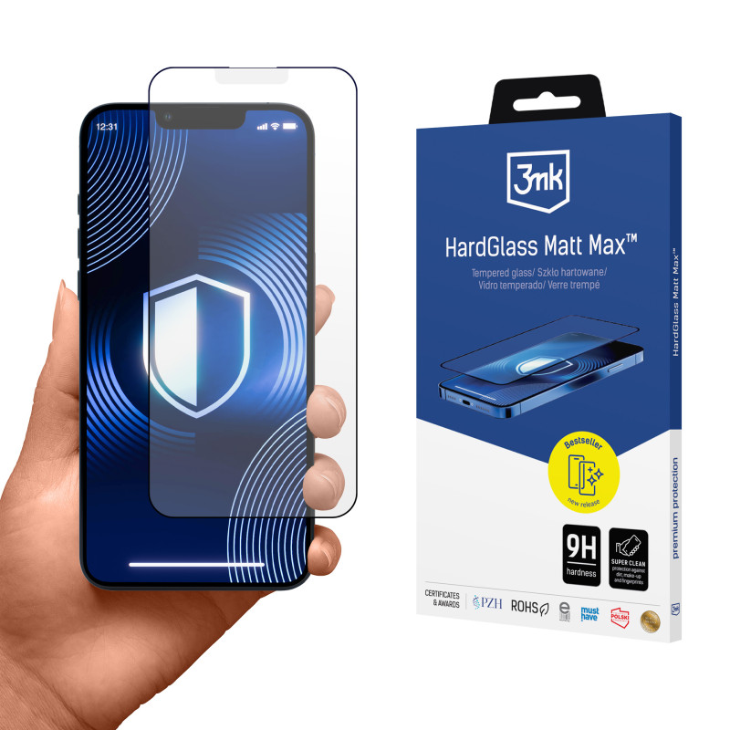 3mk HardGlass Matt Max grūdintas stiklas, skirtas iPhone 13/ 13 Pro/ 14