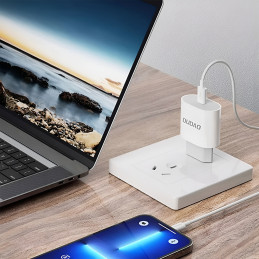 Dudao A14EUC PD 20W USB-C sieninis įkroviklis su laidu - baltas