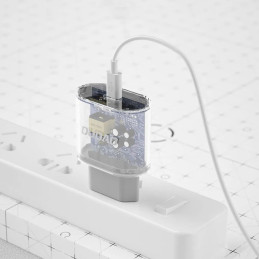 Dudao A14EUC PD 20W USB-C sieninis įkroviklis su laidu - baltas