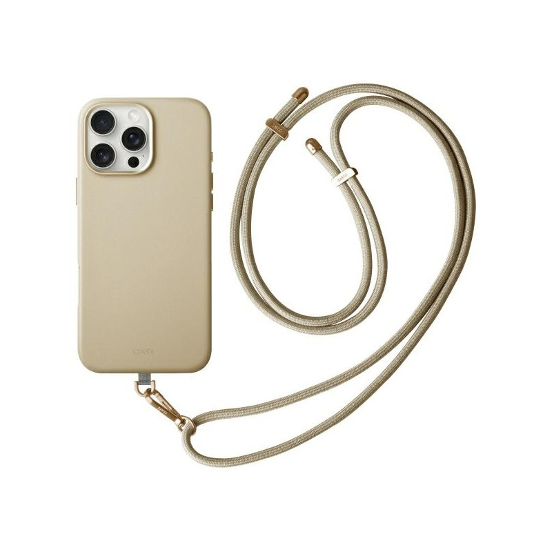 UNIQ Coehl Muse magnetinis įkrovimo dėklas iPhone 16 Pro - smėlio spalvos