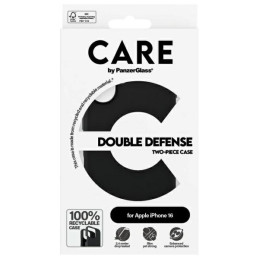 CARE by PanzerGlass Feature Double Defense Case, skirtas iPhone 16 – juodas