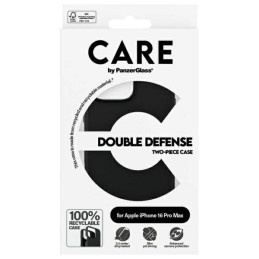 CARE by PanzerGlass Dvigubas apsauginis dėklas, skirtas iPhone 16 Pro – juodas
