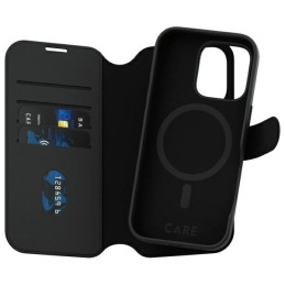 CARE by PanzerGlass Feature Tango 2in1 Wallet MagSafe dėklas, skirtas iPhone 16 Pro - juodas