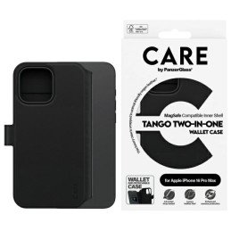 CARE by PanzerGlass Feature Tango 2in1 Wallet MagSafe dėklas, skirtas iPhone 16 Pro Max - juodas