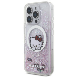 Hello Kitty Liquid Glitter Sweet Kitty Bows MagSafe dėklas, skirtas iPhone 16 Pro – baltas
