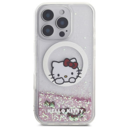 Hello Kitty Liquid Glitter Sweet Kitty Bows MagSafe dėklas, skirtas iPhone 16 Pro – baltas
