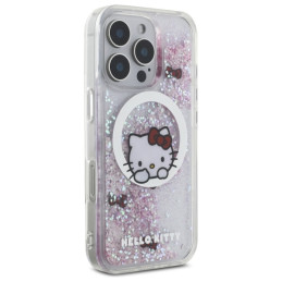 Hello Kitty Liquid Glitter Sweet Kitty Bows MagSafe dėklas, skirtas iPhone 16 Pro – baltas