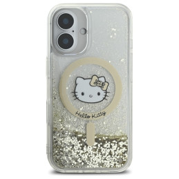 Hello Kitty Liquid Glitter Fever MagSafe dėklas iPhone 16 - auksinis