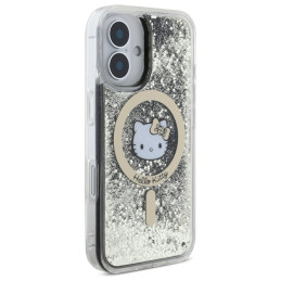 Hello Kitty Liquid Glitter Fever MagSafe dėklas iPhone 16 - auksinis