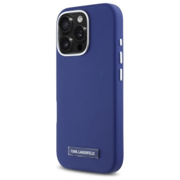 Karl Lagerfeld FW Metal Plate MagSafe dėklas iPhone 16 Pro - mėlynas