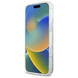 Karl Lagerfeld Liquid Glitter Karl Head Magsafe dėklas iPhone 16 - skaidrus