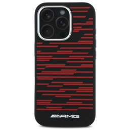 AMG Silicone Graphics MagSafe dėklas iPhone 16 Pro - juodas