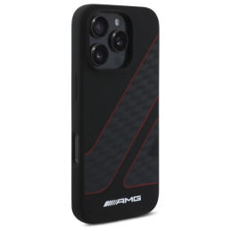 AMG Checkered Flag Pattern MagSafe dėklas iPhone 16 Pro - juodas