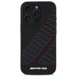 AMG Checkered Flag Pattern MagSafe dėklas iPhone 16 Pro - juodas