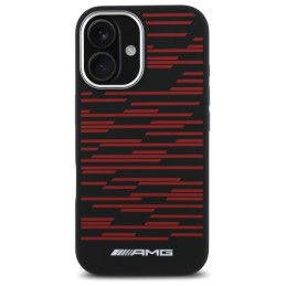 AMG Silicone Graphics MagSafe dėklas iPhone 16 - juodas